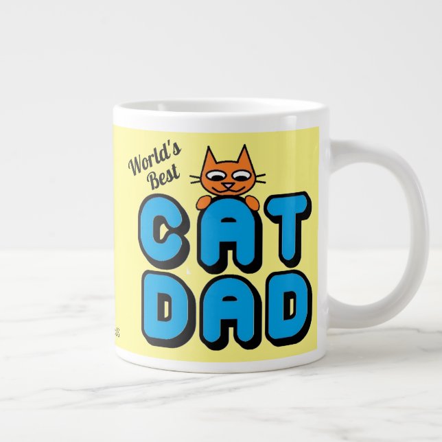Grande Tasse Meilleur chat de DAD Cute Cat du monde (Droite)