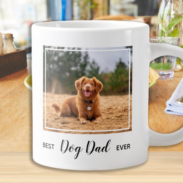 Grande Tasse Meilleur Chien Papa Jamais Pet Photo (Créateur téléchargé)