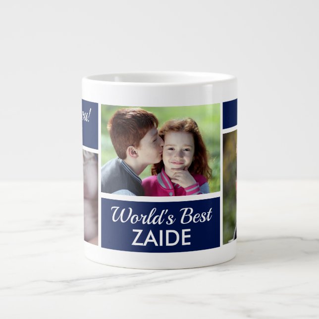 Grande Tasse Meilleur Collage photo Zaide du monde Mug de café  (Devant)