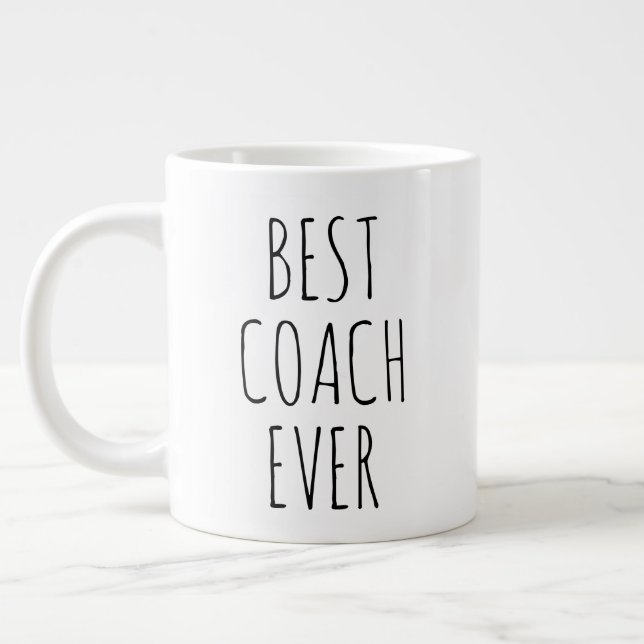 Grande Tasse "Meilleur Entraîneur Jamais" Simple Foyer Moderne (Gauche)