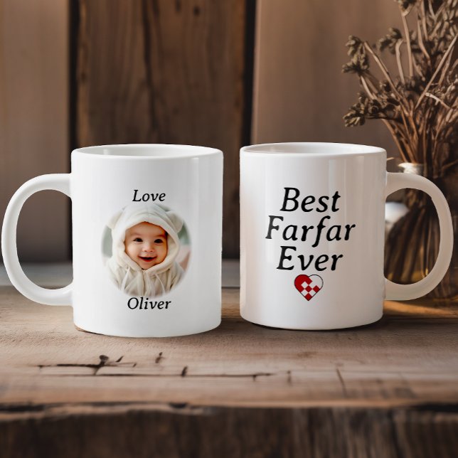 Grande Tasse Meilleur Farfar Ever - Photo personnalisée Yule He (Créateur téléchargé)