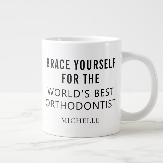 Grande Tasse Meilleur Orthodontiste Nom Professionnel Personnal (Droite)