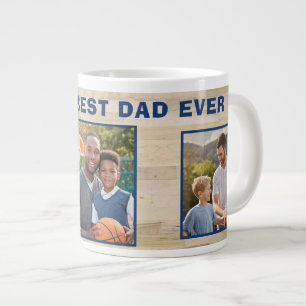 Grande Tasse Meilleur Papa Bois 3 Collage Photo Père