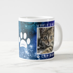 Grande Tasse Meilleur Papa Chat du Monde Empreintes de Patte No
