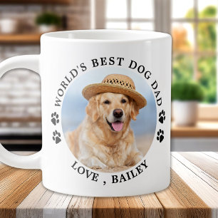 Grande Tasse Meilleur papa de chien au monde Photo personnalisé