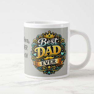 Grande Tasse Meilleur Papa de Tous les Temps Couronne Royale Fê