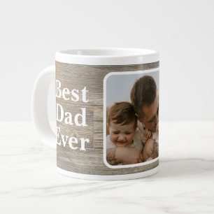 Grande Tasse Meilleur papa jamais Bois rustique en détresse lég