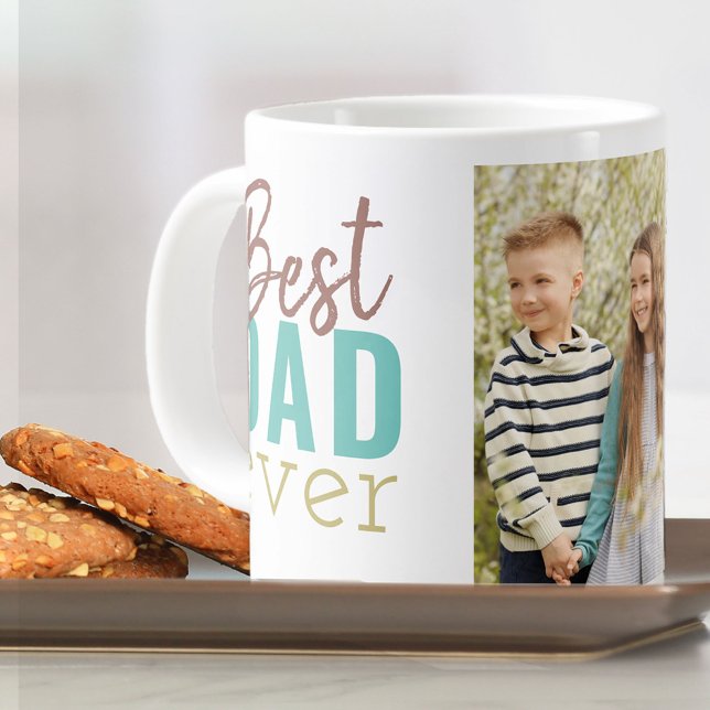 Grande Tasse Meilleur papa jamais typographie et photo personna (Créateur téléchargé)