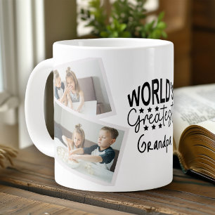 Grande Tasse Meilleur Papi du Monde 4 Photo Collage personnalis