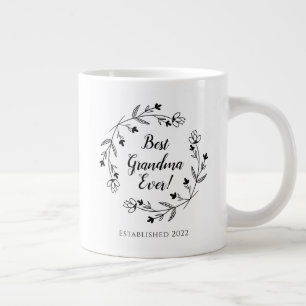 Grande Tasse Meilleure grand-mère Jamais Famille Florale Wreath