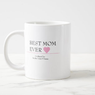 Grande Tasse Meilleure Maman Jamais Mug avec Coeur Rose - Confi