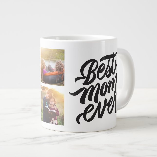 Grande Tasse Meilleure Maman Jamais Personnalisée 6 Photo Colla (Devant droit)