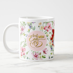 Grande Tasse Meilleure Maman Mug Fleurie Photo pour la Fête des