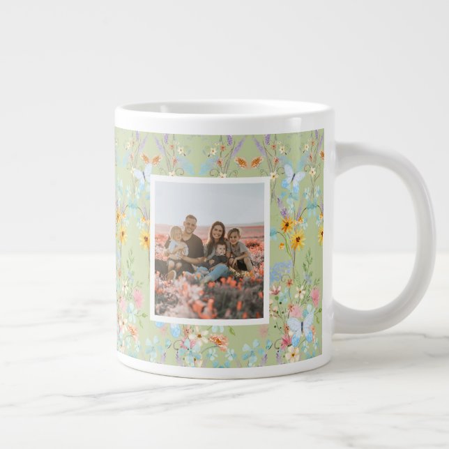 Grande Tasse Meilleure Nana Fleur sauvage Aquarelle photo Fête  (Droite)
