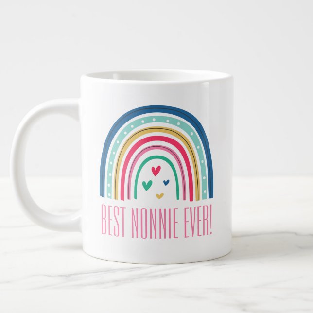 Grande Tasse Meilleure Nonnie jamais arc-en-ciel (Gauche)