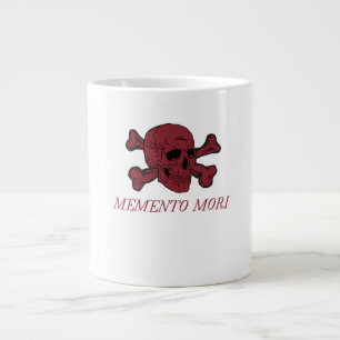 Grande Tasse Memento Mori Rouge Cramoisé Crâne et Os