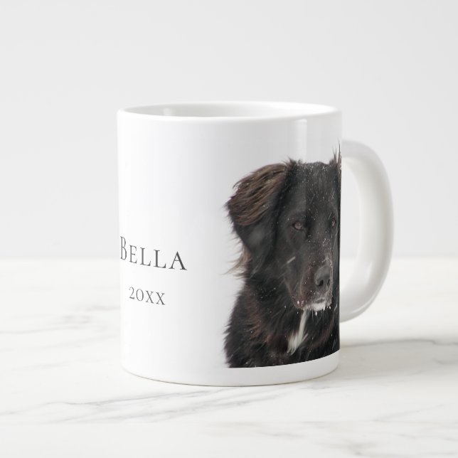 Grande Tasse Memorial Pet Dog Nom de la photo Année (Devant droit)