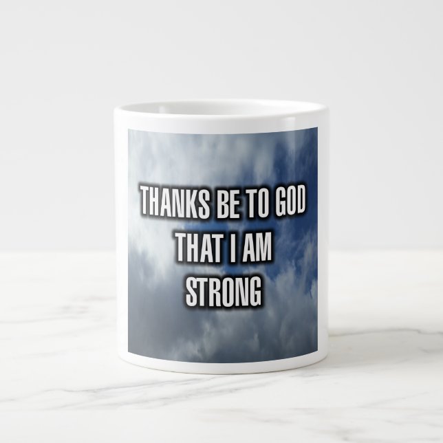 Grande Tasse Merci À Dieu Que Je Suis Forte Mug (Devant)