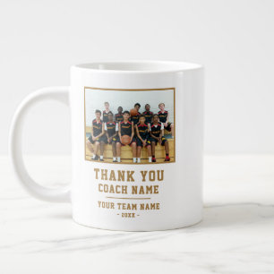 Grande Tasse Merci Coach Équipe Nom Photo