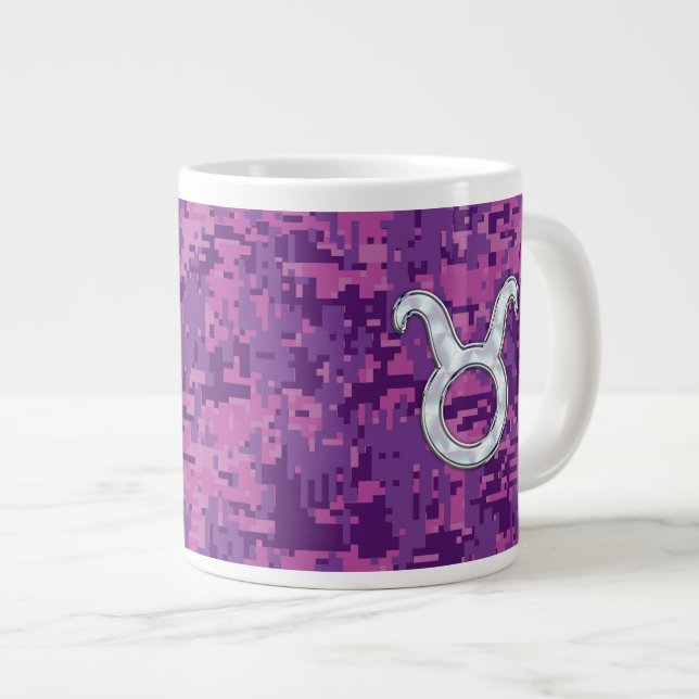 Grande Tasse Mère de Pearl Taurus Zodiac Connexion Camo numériq (Devant droit)