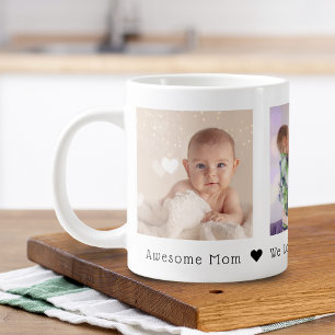 Grande Tasse Mère's Day 3 Photos Personnalisé Giant Coffee Mu