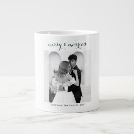 Grande Tasse Merry & Married - Personalized Newlywed Christmas 