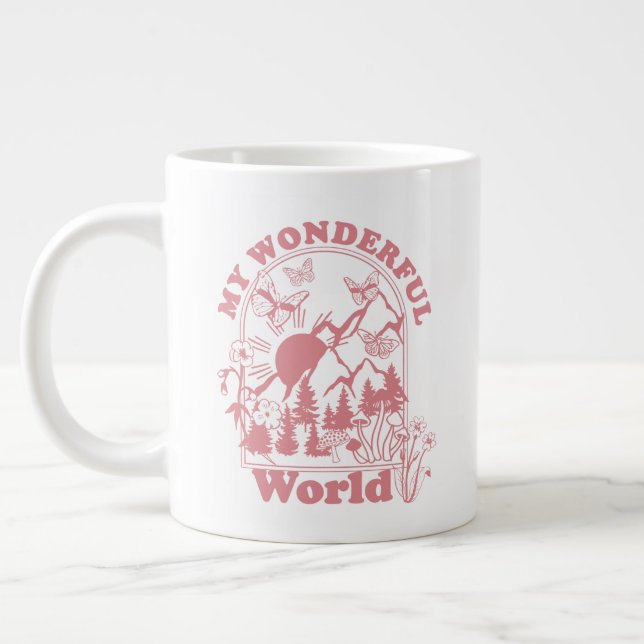 Grande Tasse Mes merveilleuses fleurs rétro du monde (Gauche)