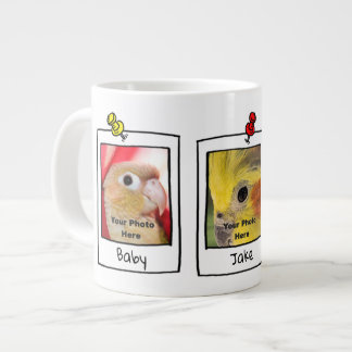 Grande Tasse Mes oiseaux de compagnie Collage de photos personn