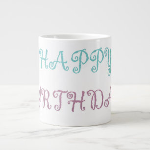 Grande Tasse Message d'anniversaire stylo rose