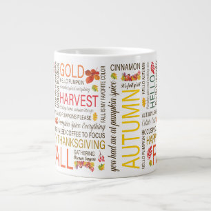 Grande Tasse Messages d'automne heureux avec images d'automne a
