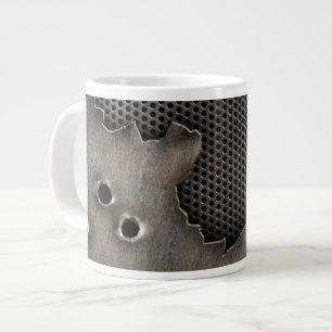 Grande Tasse Métal avec l'arrière - plan de trous de balle