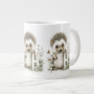Grande Tasse Mignon alphabet d'animaux bébé aquarelle Hérisson