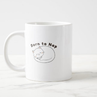 Grande Tasse Mignon Chat Endormi « Dodo D'abord » Dessin au Tra
