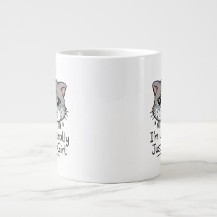 Grande Tasse Mignon Chat Triste Esthétique "Je Suis Littéraleme