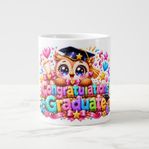 Grande Tasse Mignon Kawaii Félicitations Diplômé Hibou Pastel P