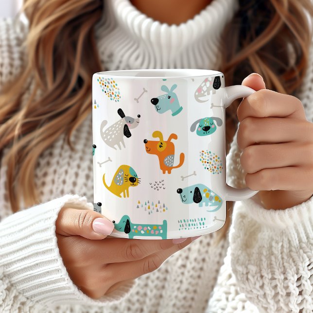 Grande Tasse Mignonne Motif de chien, Coupe de café animal colo (Créateur téléchargé)