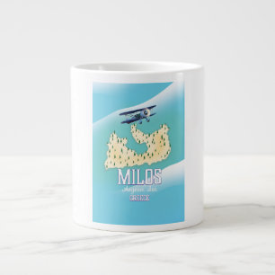 Grande Tasse Milos, île grecque Carte de voyage poster art.