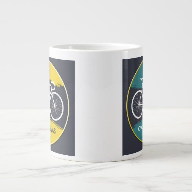 Grande Tasse Minimal Bicycle Illustration –  (Devant)