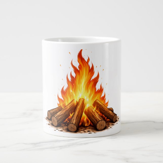 Grande Tasse Minimal Fire Illustration  (Devant)