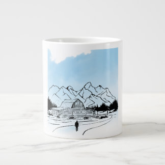 Grande Tasse Minimalist Winter Mountain Adventure Jumbo Mug