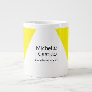 Grande Tasse Minimaliste blanc jaune clair simple
