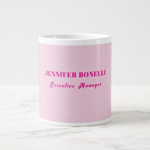 Grande Tasse Minimaliste rose tendance personnalisé nom personn