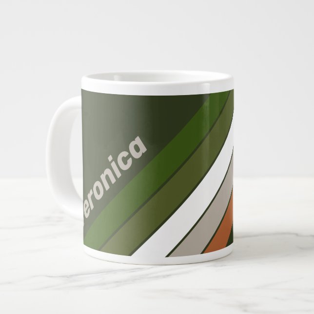 Grande Tasse Misty Grove Stripes with Name (Devant gauche)