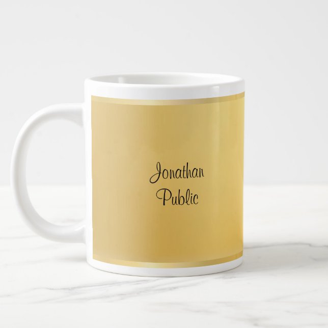 Grande Tasse Modèle de script manuscrit moderne Faux Gold (Gauche)