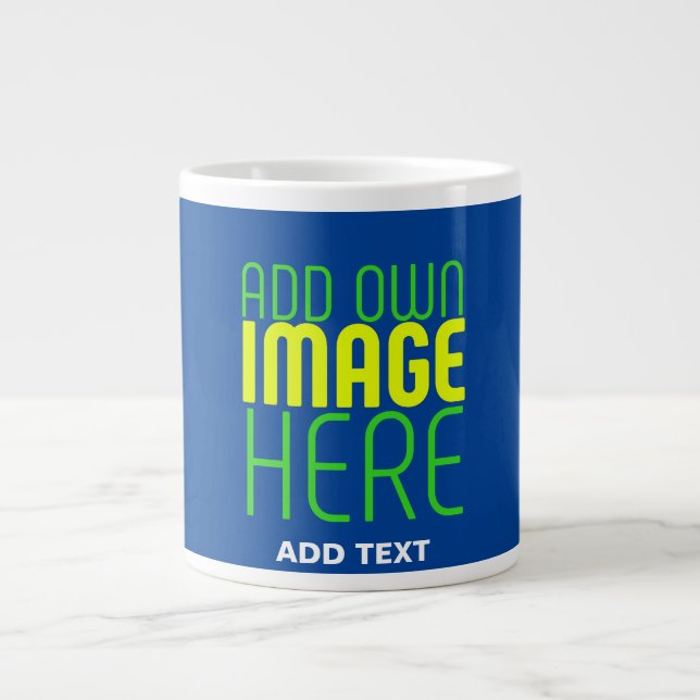 GRANDE TASSE MODÈLE DE TEXTE D'IMAGE BLEU MODERNE MODIFIABLE (Devant)