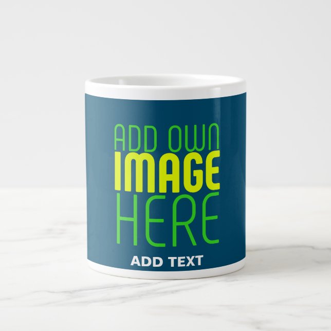 GRANDE TASSE MODÈLE DE TEXTE D'IMAGE BLEUE MODERNE ÉDITABLE PRU (Devant)
