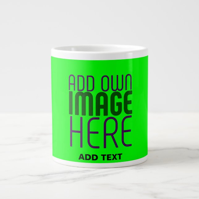 GRANDE TASSE MODERNE ÉDITABLE NEON GREEN IMAGE MODÈLE TEXTE (Devant)