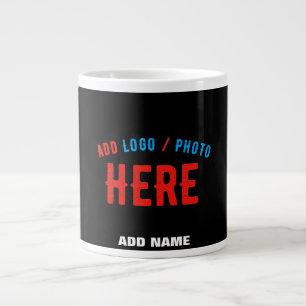 GRANDE TASSE MODERNE ET MODERNE PERSONNALISABLE NOIR VÉRIFIÉ