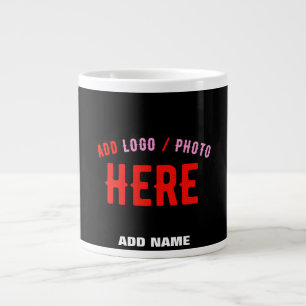 GRANDE TASSE MODERNE ET MODERNE PERSONNALISABLE NOIR VÉRIFIÉ
