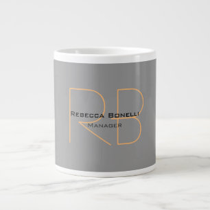 Grande Tasse Moderne minimaliste Plain Simple Monogramme Manage